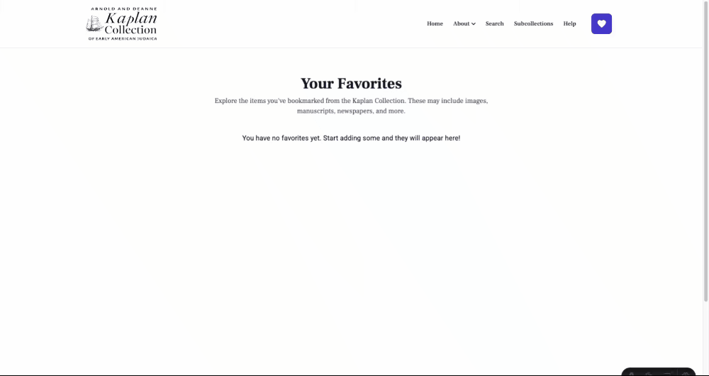 Demonstrating the Favorites Page