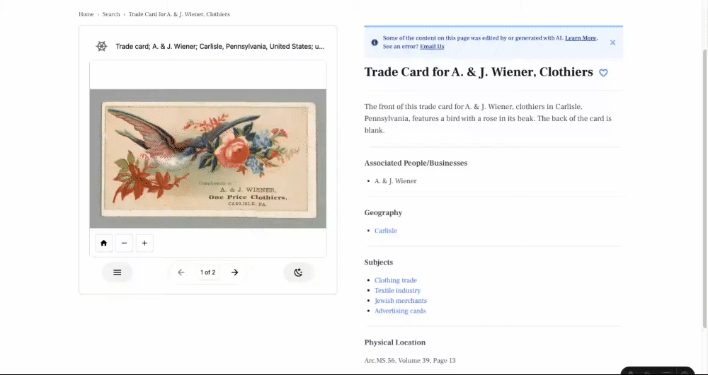 Subject page example