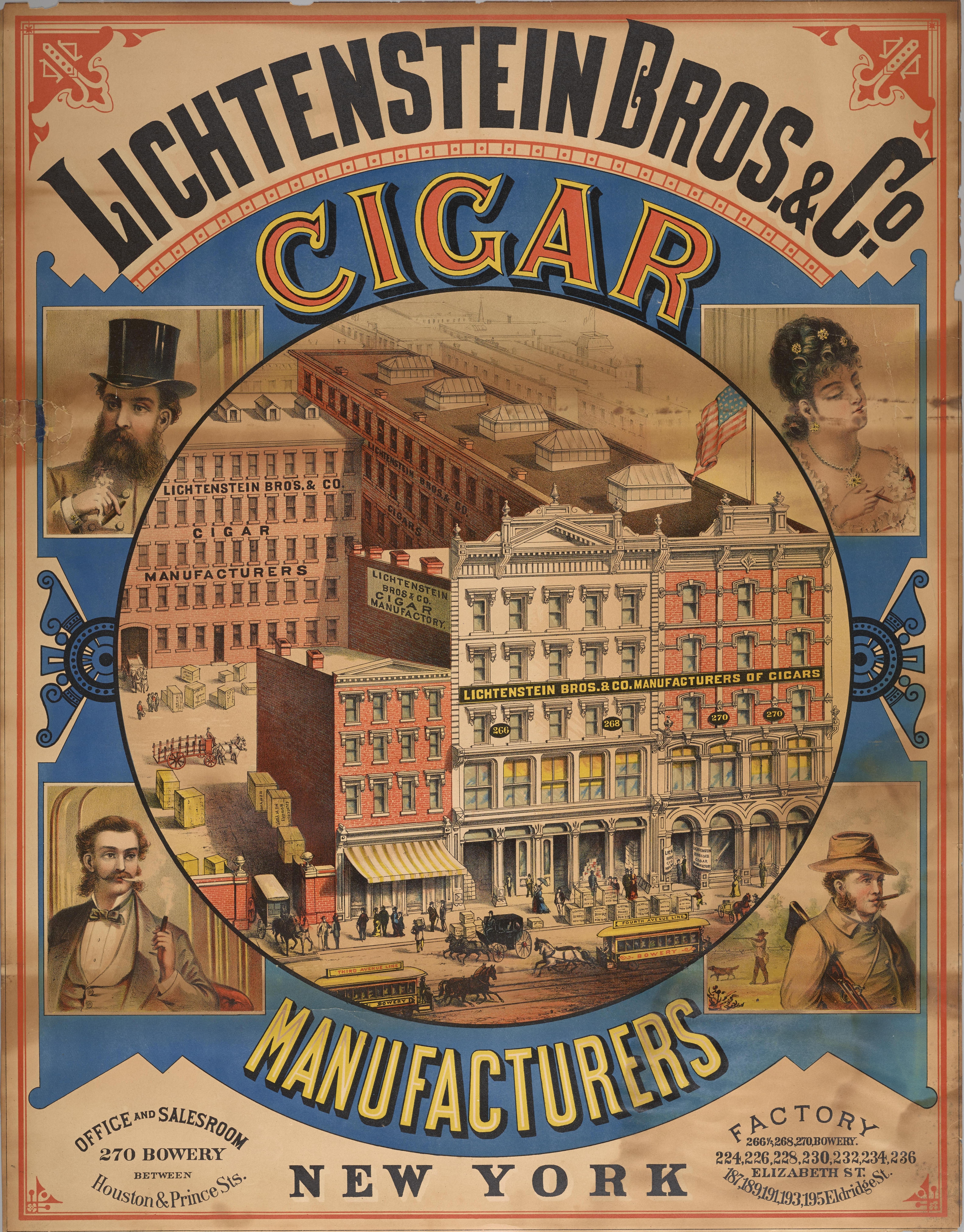 Lichtenstein Brothers Cigar Factory Advertisement